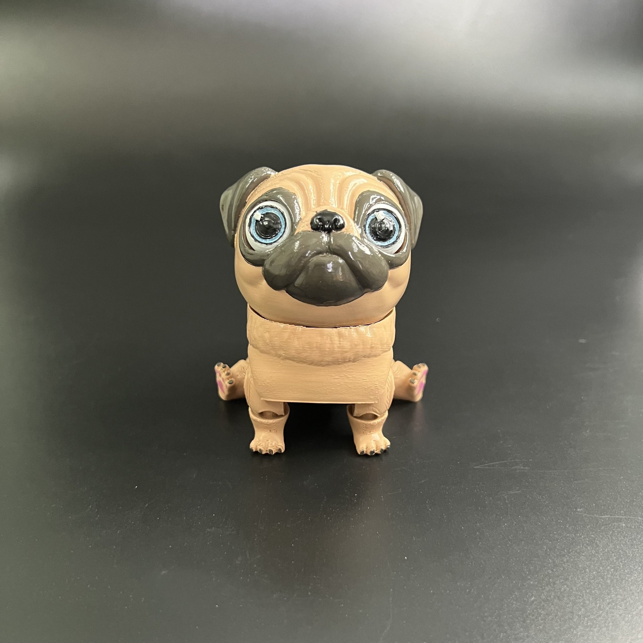 PUG DOG FLEXI - ARTICULATED - STL - 3MF MULTICOLOR 3D print model_6