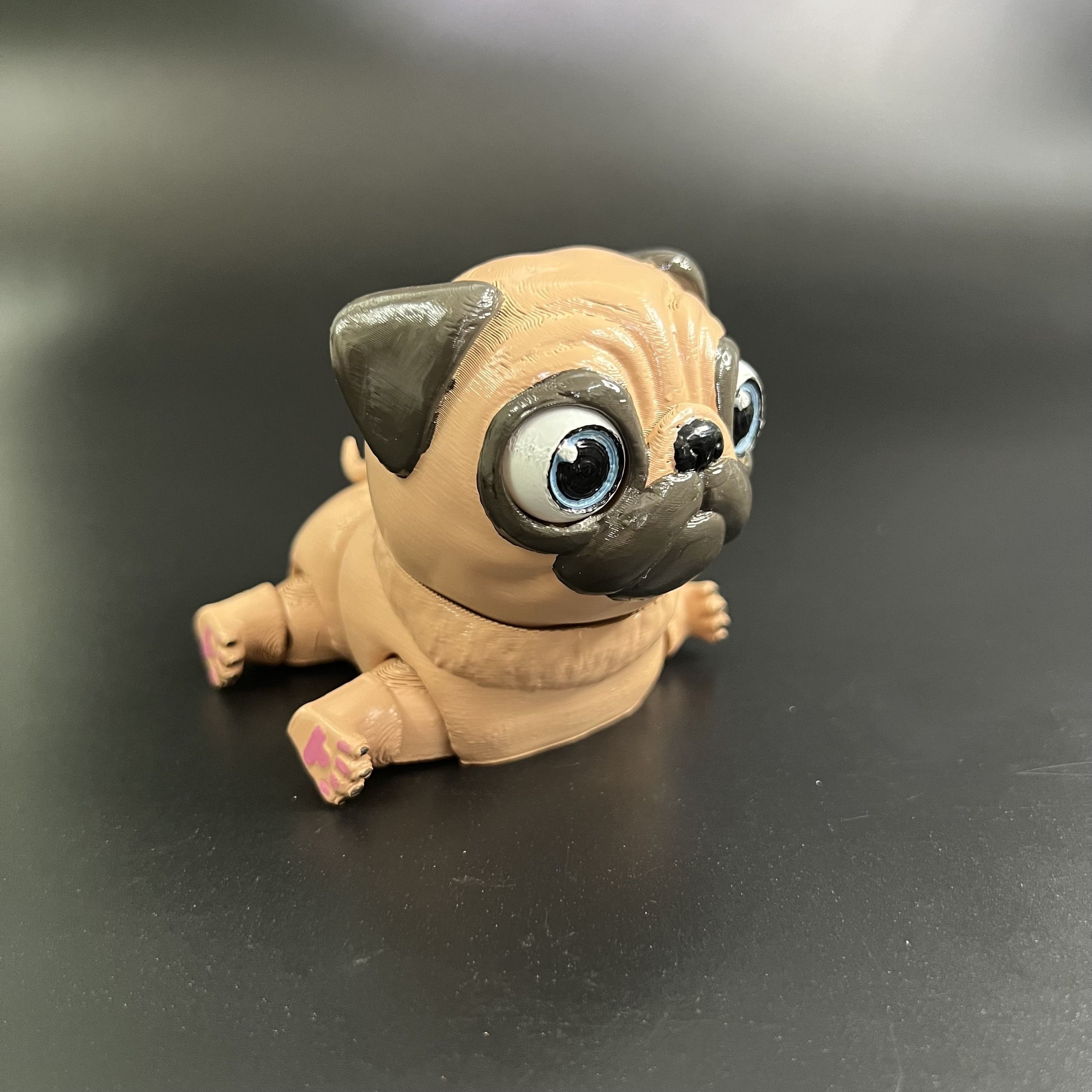 PUG DOG FLEXI - ARTICULATED - STL - 3MF MULTICOLOR 3D print model_3