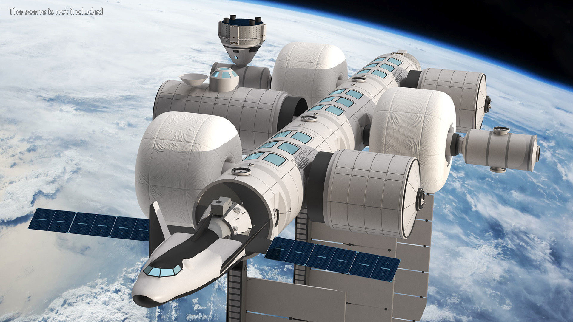 Orbital Reef Blue Origin Space Station Rigged for Maya 3D model rigged ...