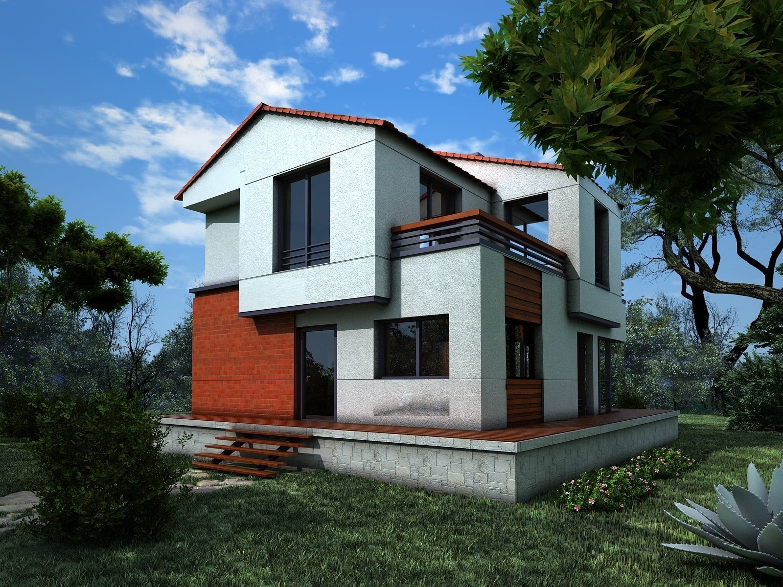 The minimal modern house 3D model scene 3D model_1