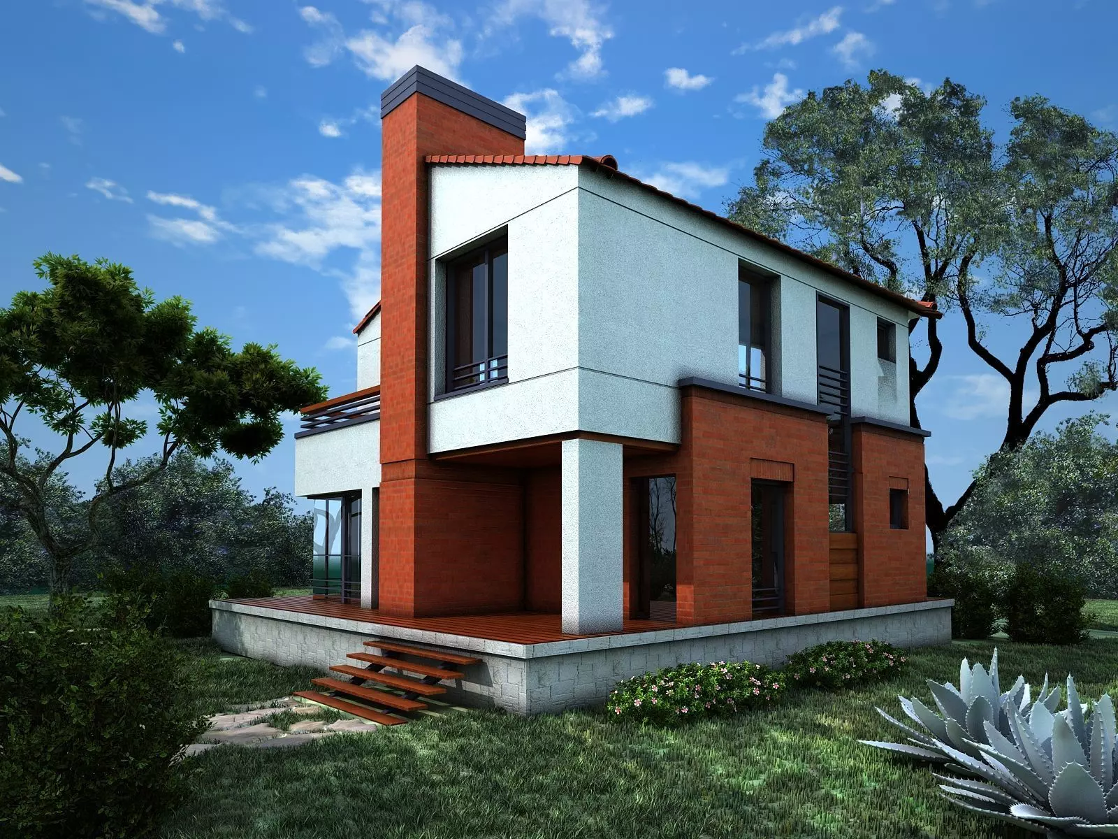 The minimal modern house 3D model scene 3D model_0