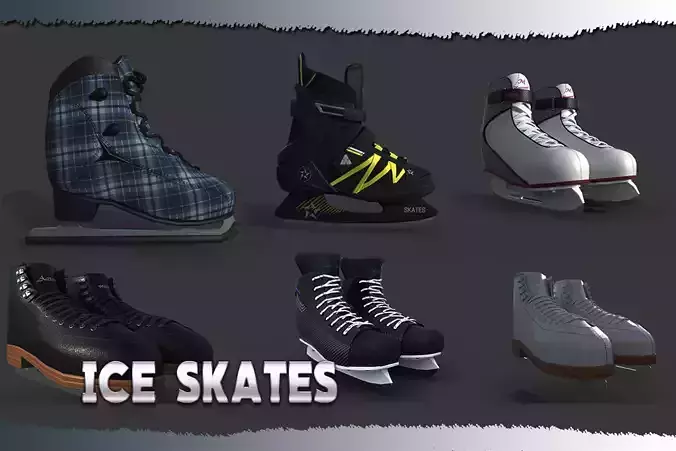 Ice Skates Models  Low-poly 3D model