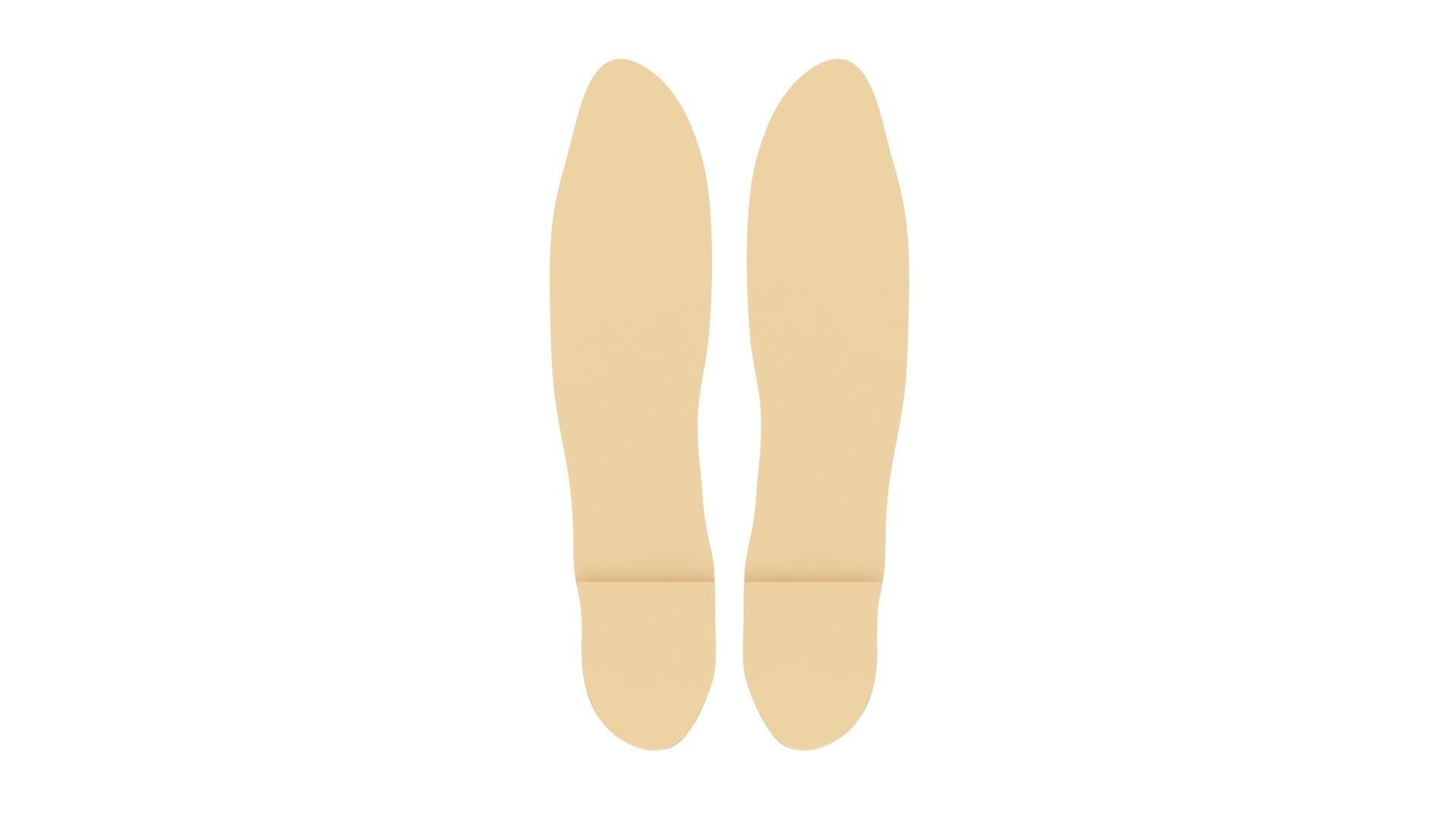 White Ballet Flat Shoes 3D model_8