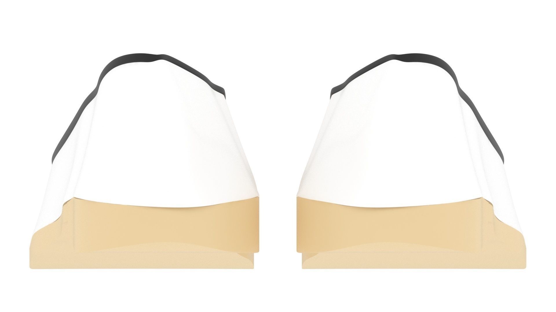White Ballet Flat Shoes 3D model_9