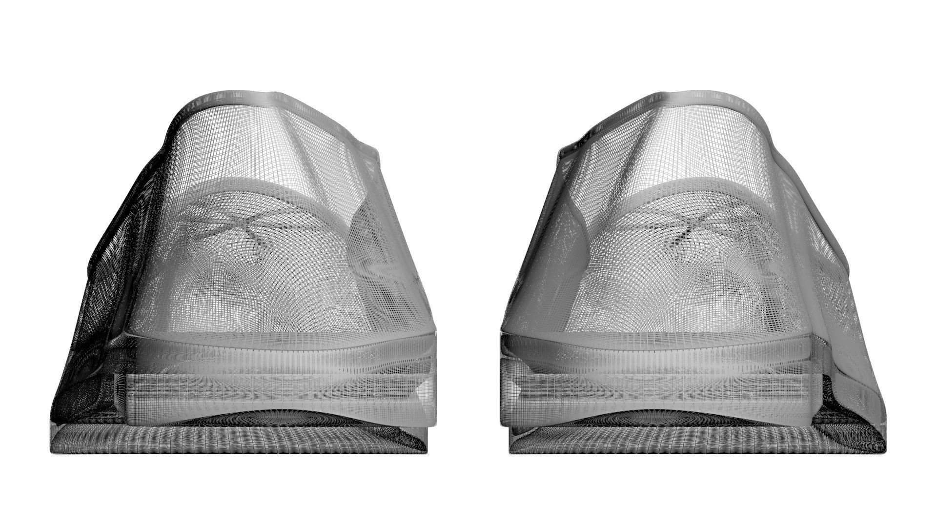 White Ballet Flat Shoes 3D model_20