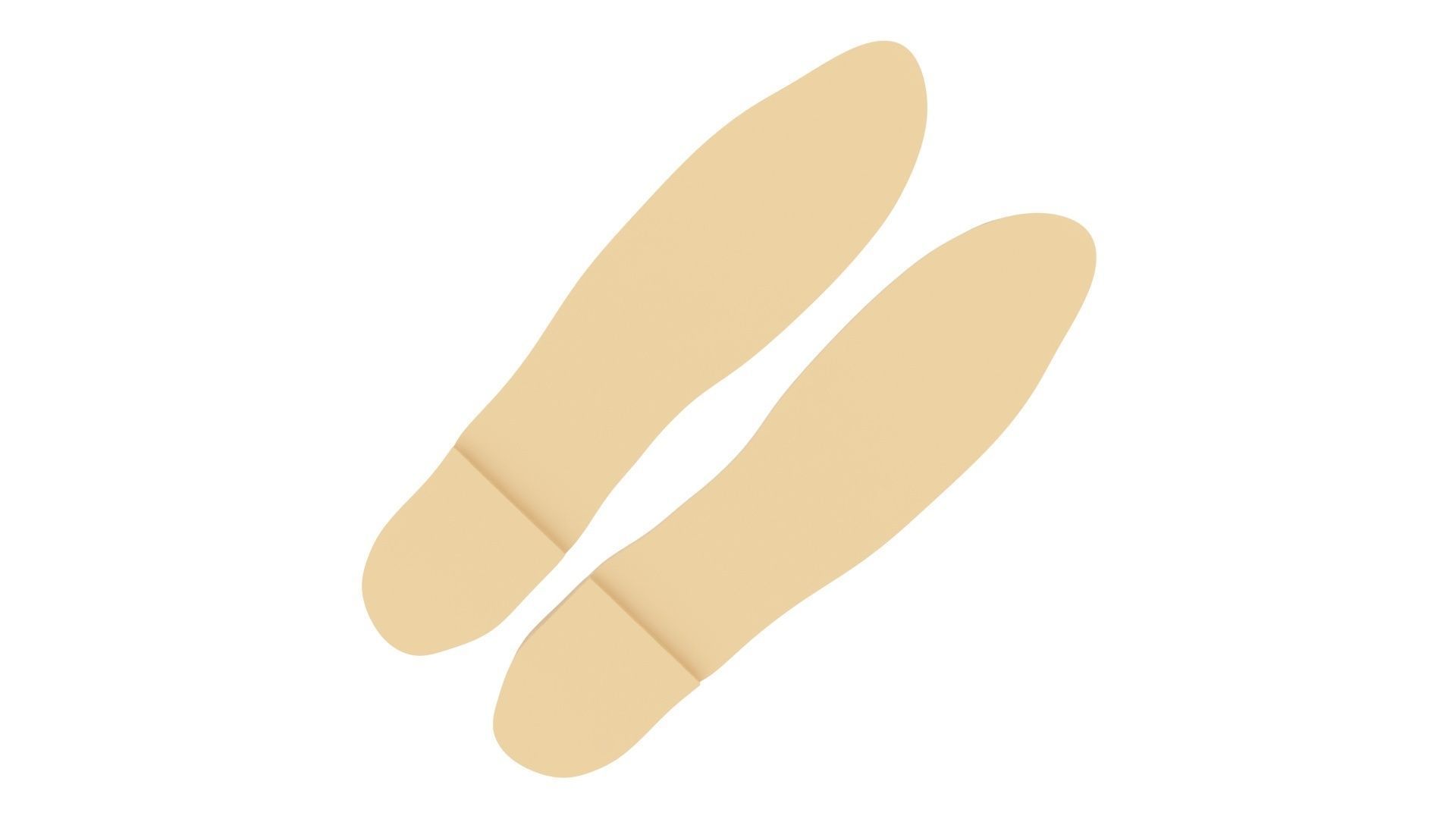 White Ballet Flat Shoes 3D model_4