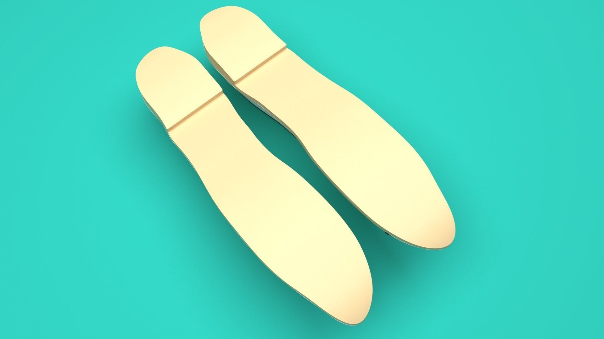 White Ballet Flat Shoes 3D model_26