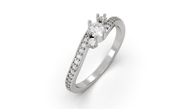 81 Woman gold ring 3D print model