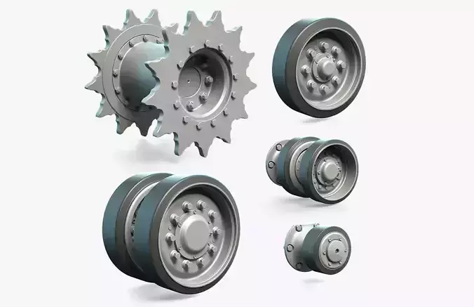 M4 Sherman Tank Wheels High-Poly