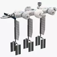 Orbital Reef Blue Origin Space Station Rigged for Cinema 4D 3D model