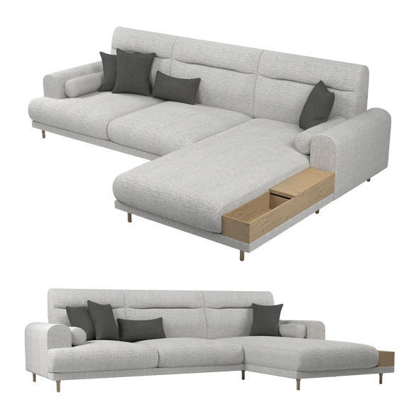 Ikea Langaryd L Shaped Sofa  3D model_9