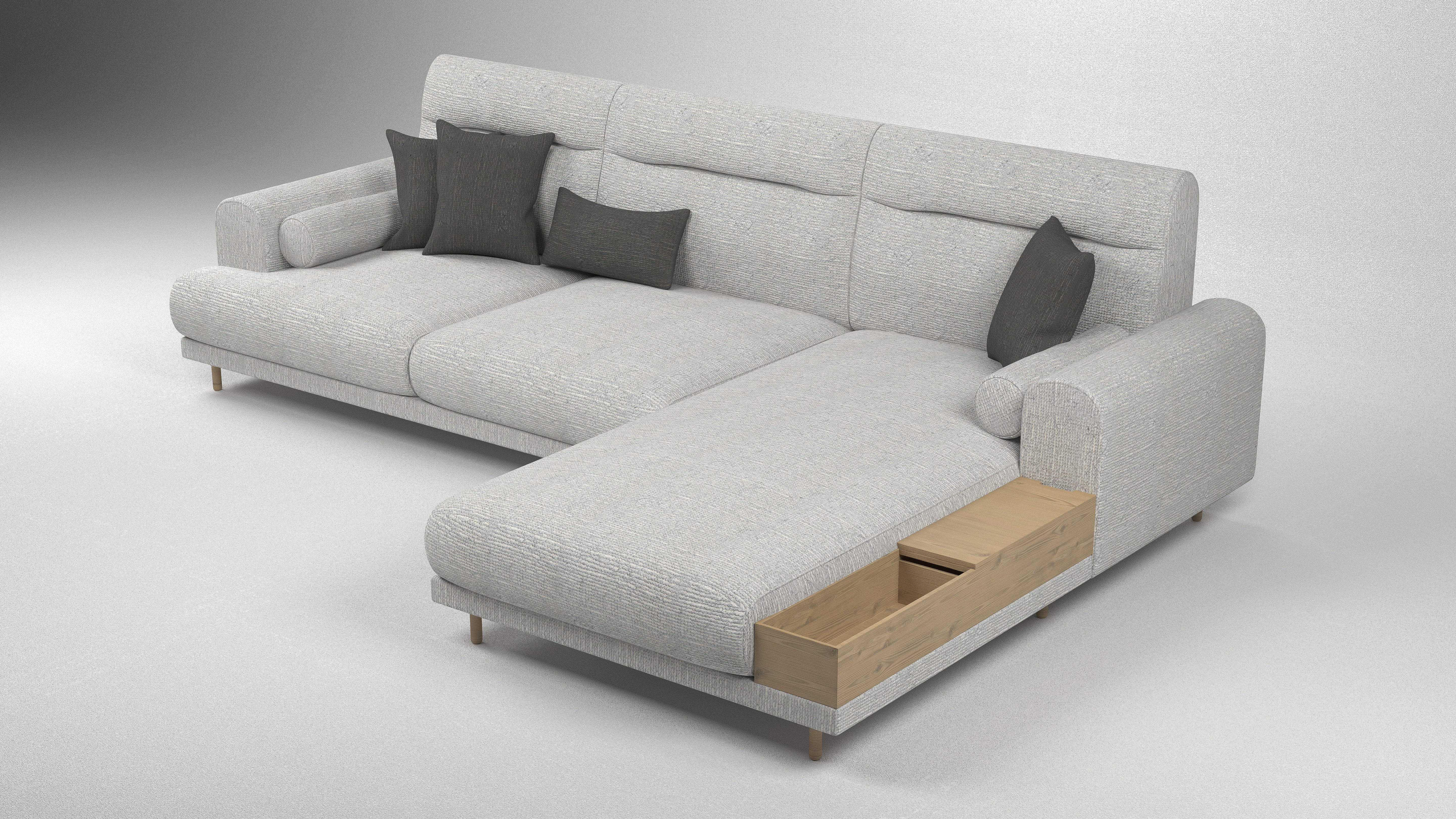 Ikea Langaryd L Shaped Sofa  3D model_7