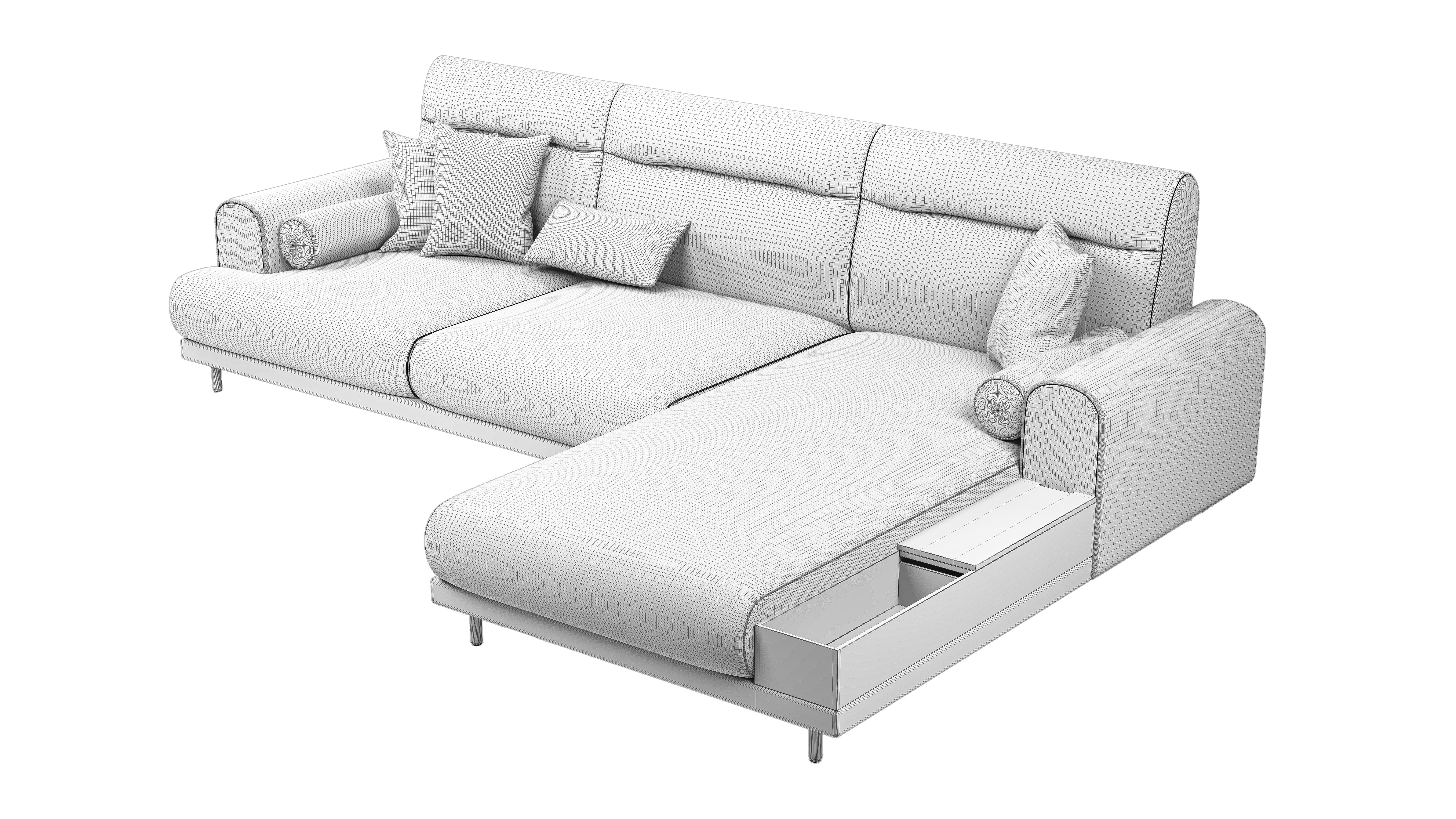 Ikea Langaryd L Shaped Sofa  3D model_1