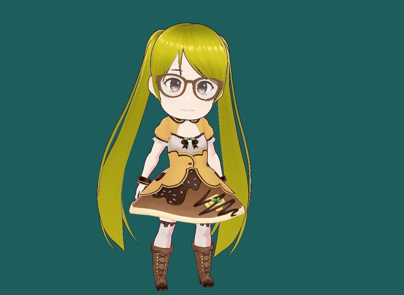 Riko Anime VRChat 3D model Low-poly 3D model_7