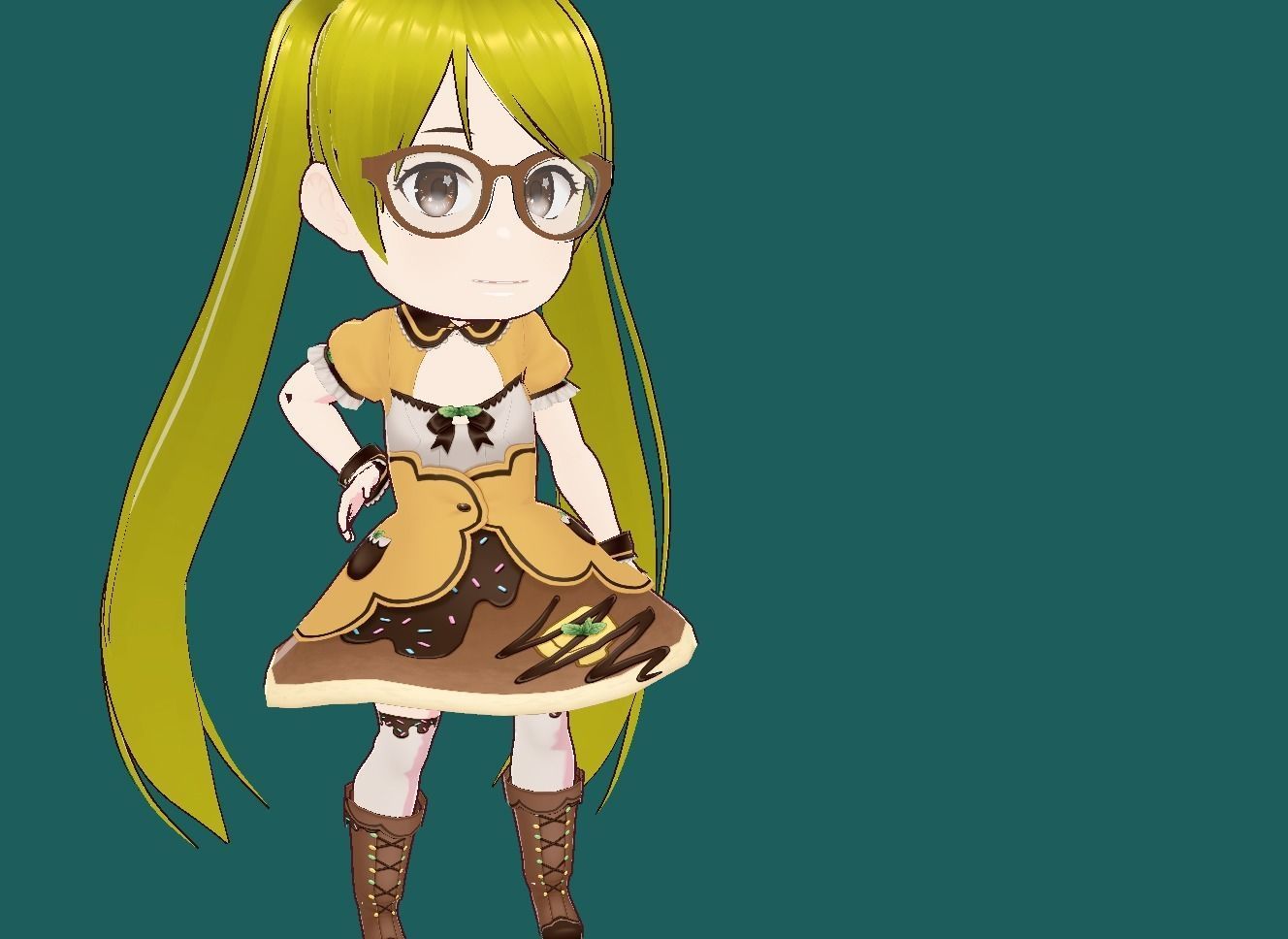 Riko Anime VRChat 3D model Low-poly 3D model_20