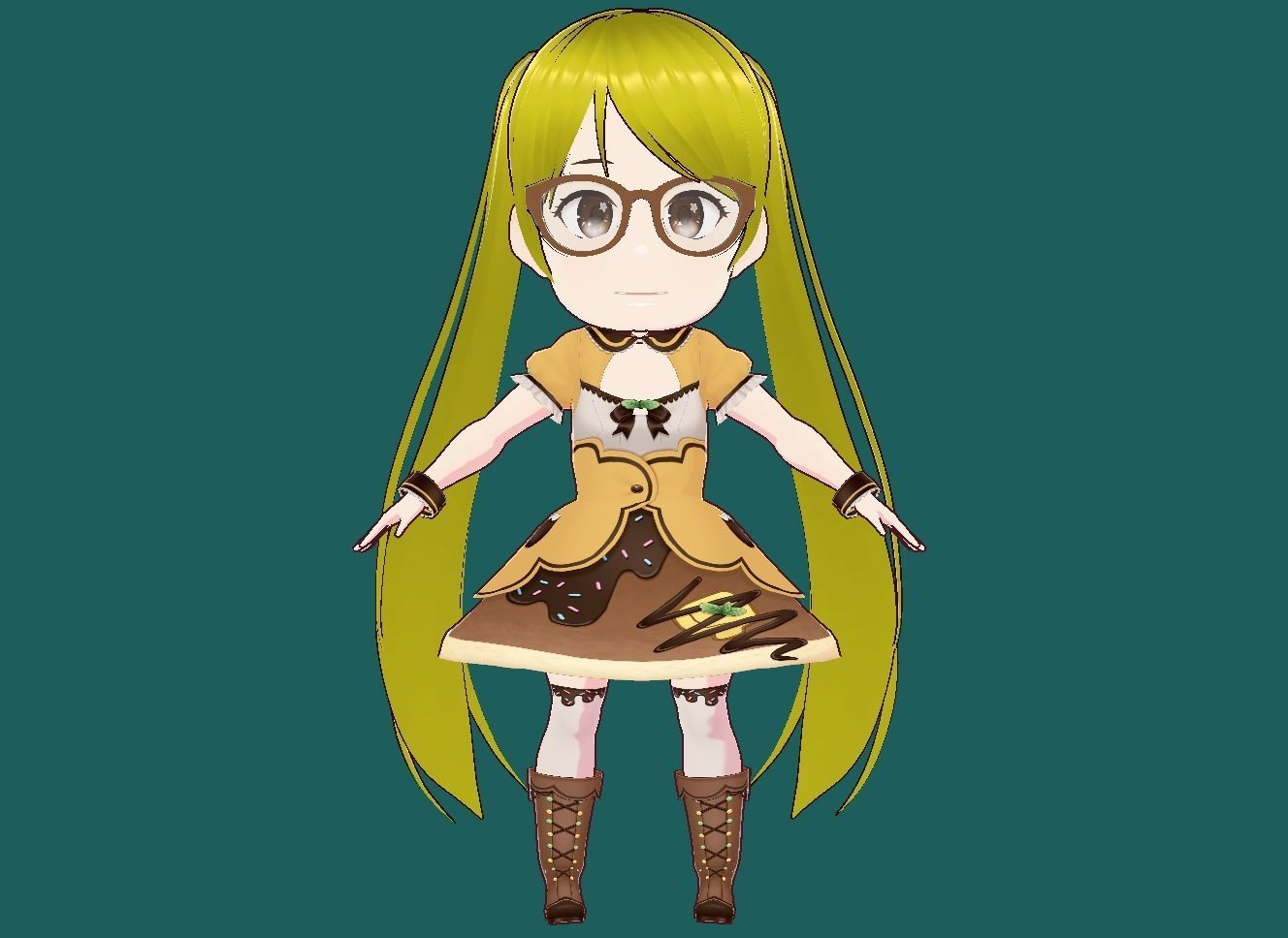 Riko Anime VRChat 3D model Low-poly 3D model_17