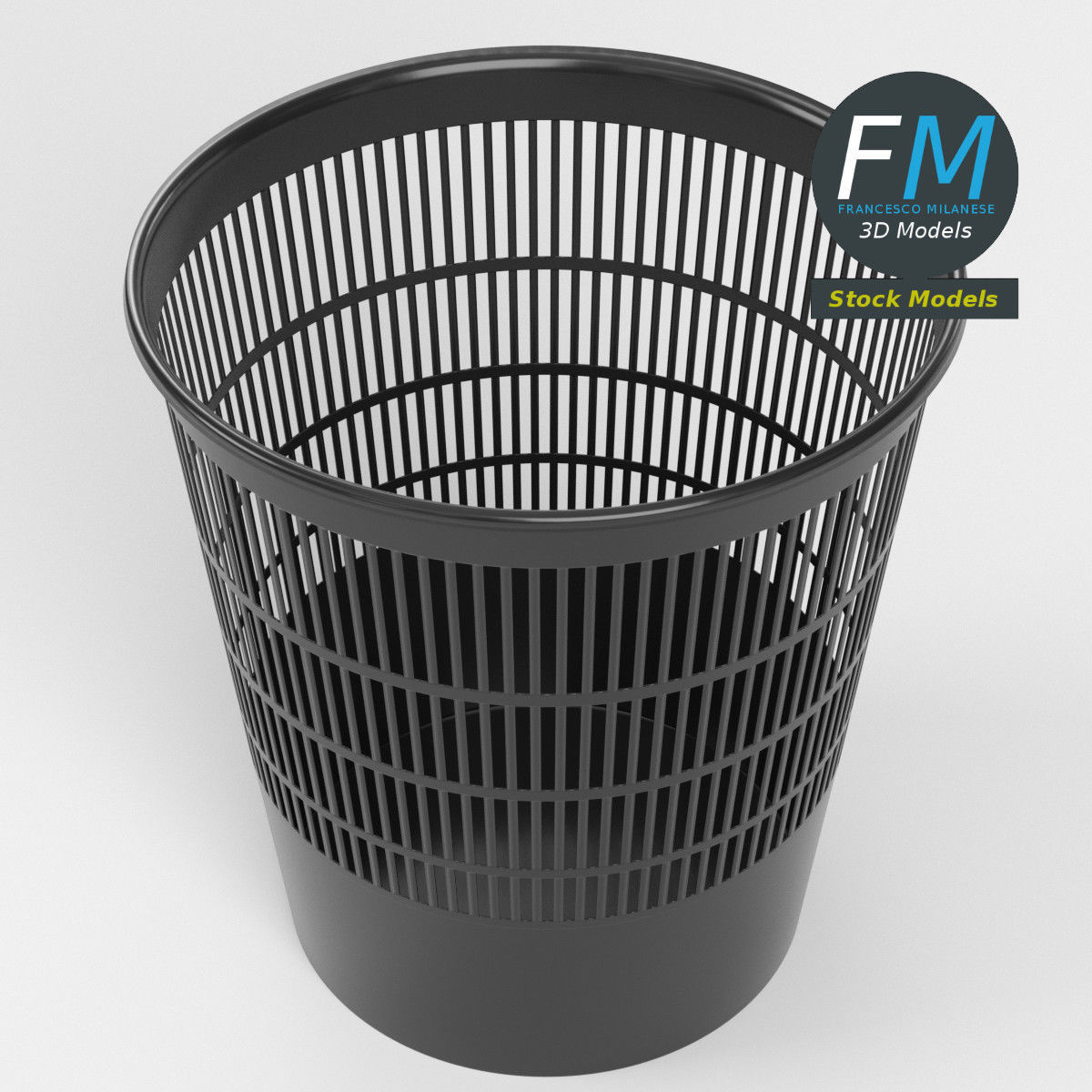Perforated plastic trash bin 1 3D model_2