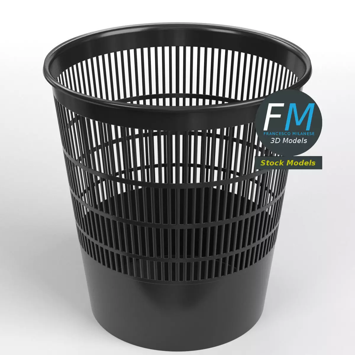 Perforated plastic trash bin 1 3D model_0