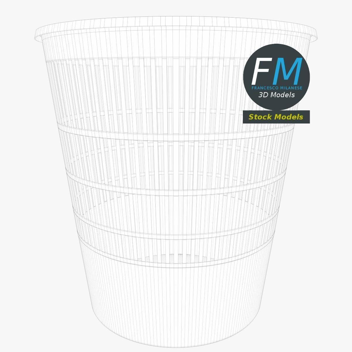Perforated plastic trash bin 1 3D model_7
