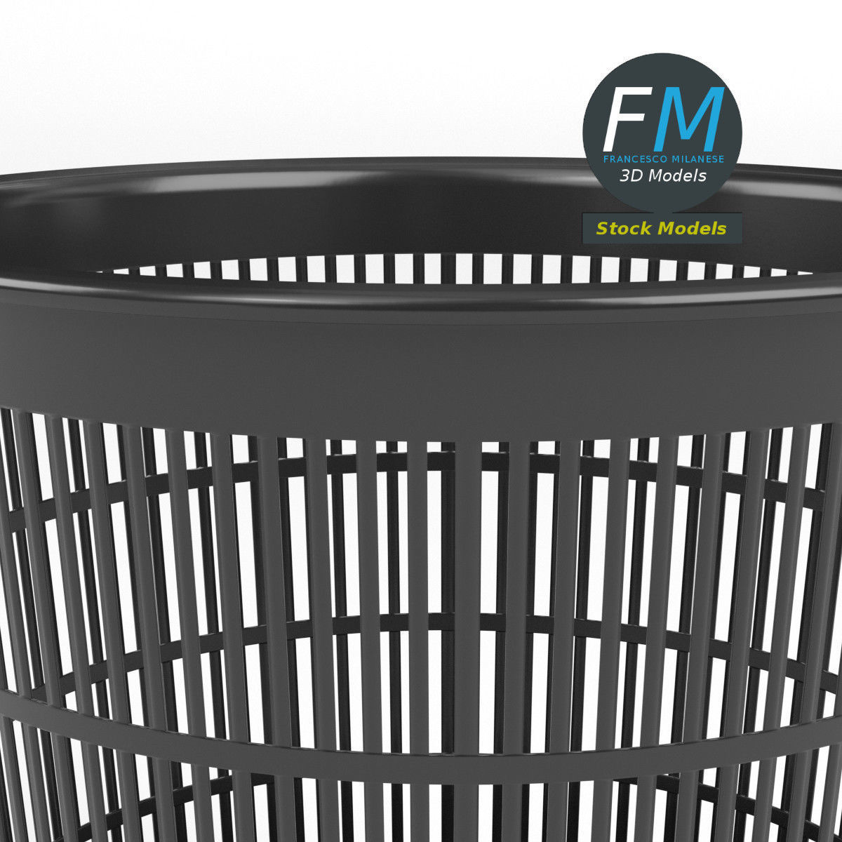Perforated plastic trash bin 1 3D model_4