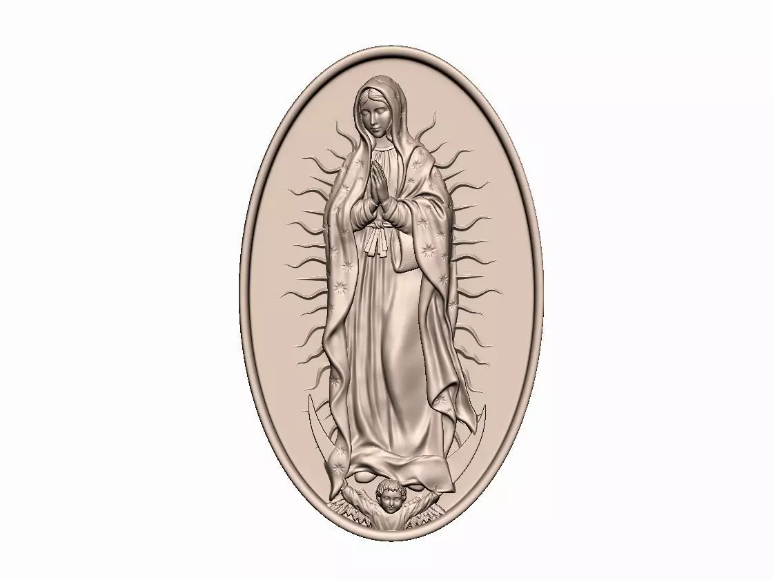Our Lady of Guadalupe Medallion 02 3D print model