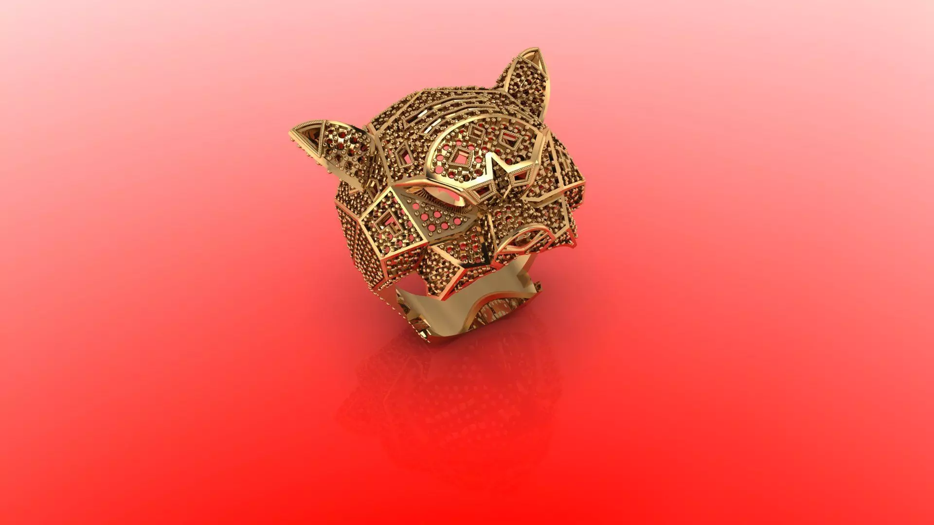 tiger ring 3D print model_0