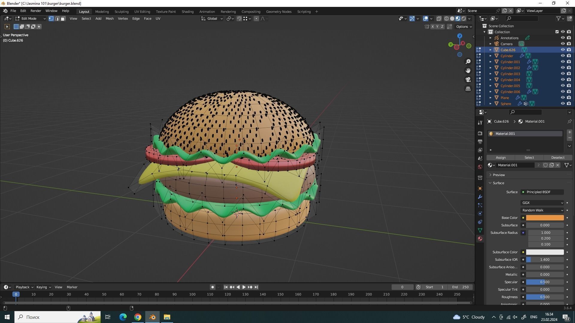 Burger 3D model_2