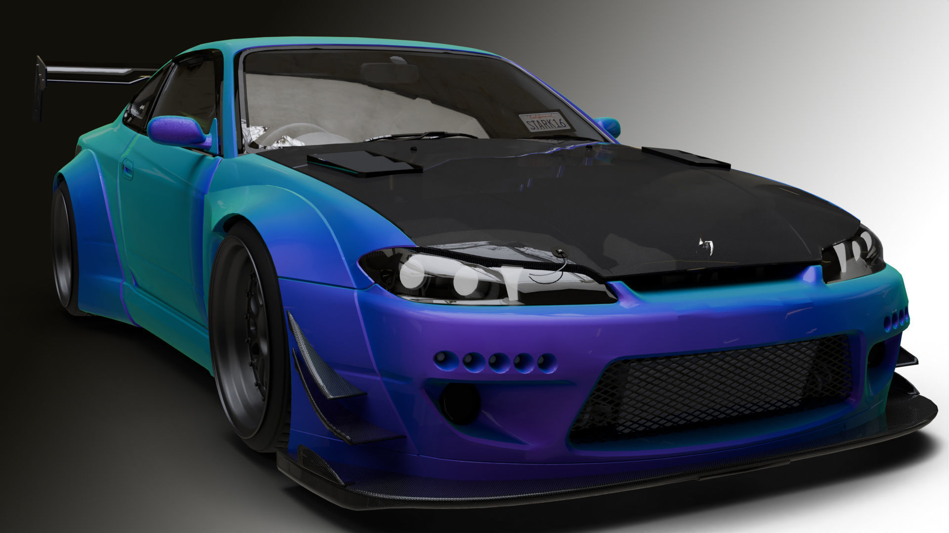Nissan Silvia s15 Low-poly 3D model_20
