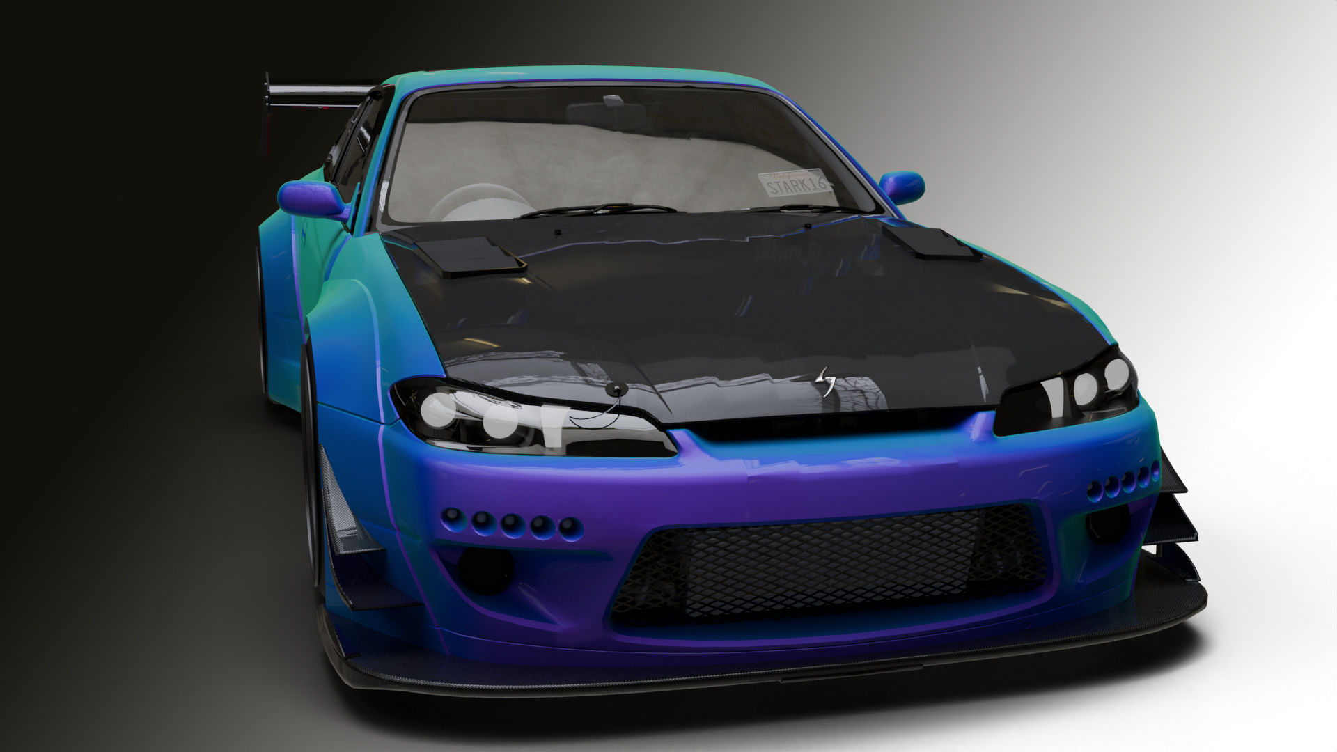 Nissan Silvia s15 Low-poly 3D model_5