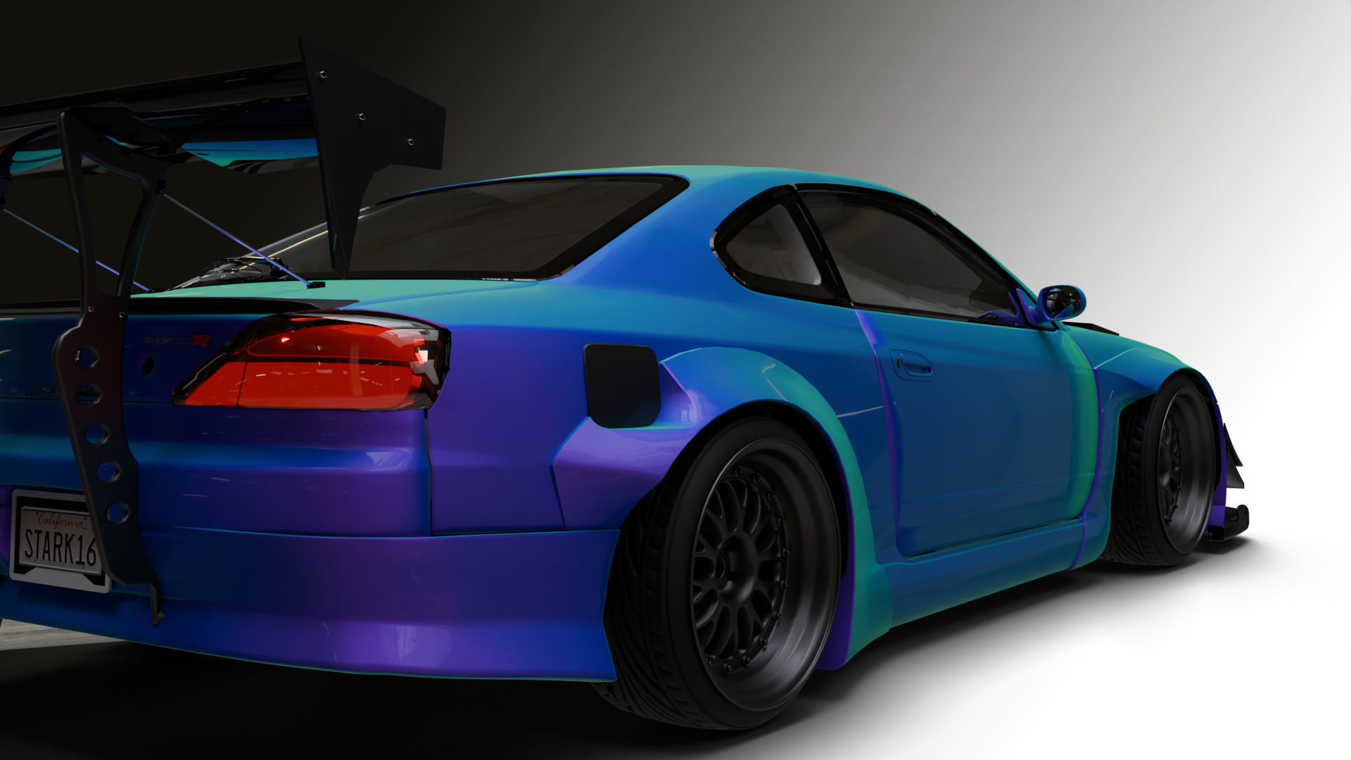 Nissan Silvia s15 Low-poly 3D model_3