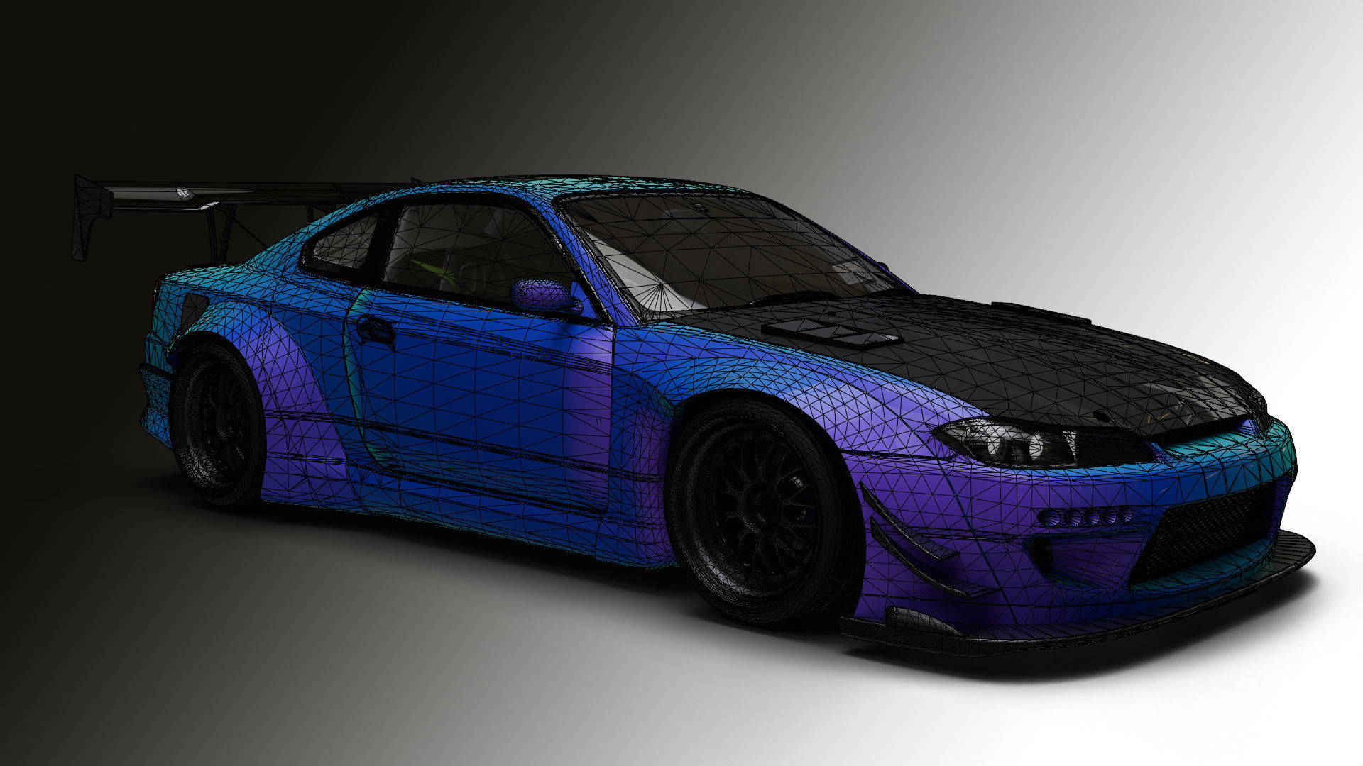 Nissan Silvia s15 Low-poly 3D model_31