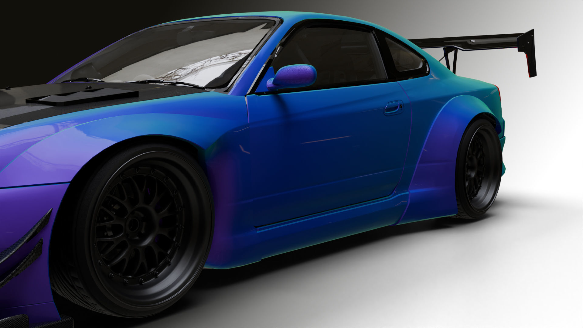 Nissan Silvia s15 Low-poly 3D model_13