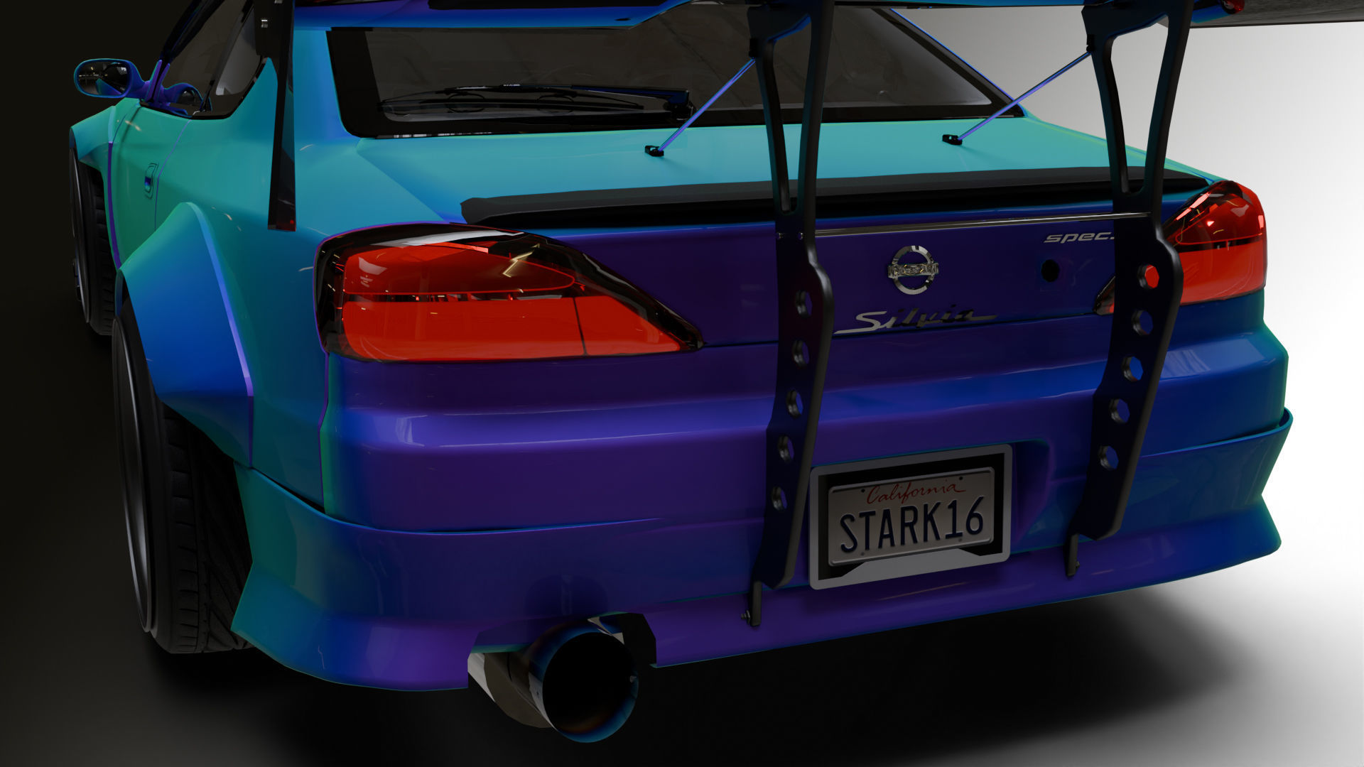 Nissan Silvia s15 Low-poly 3D model_16