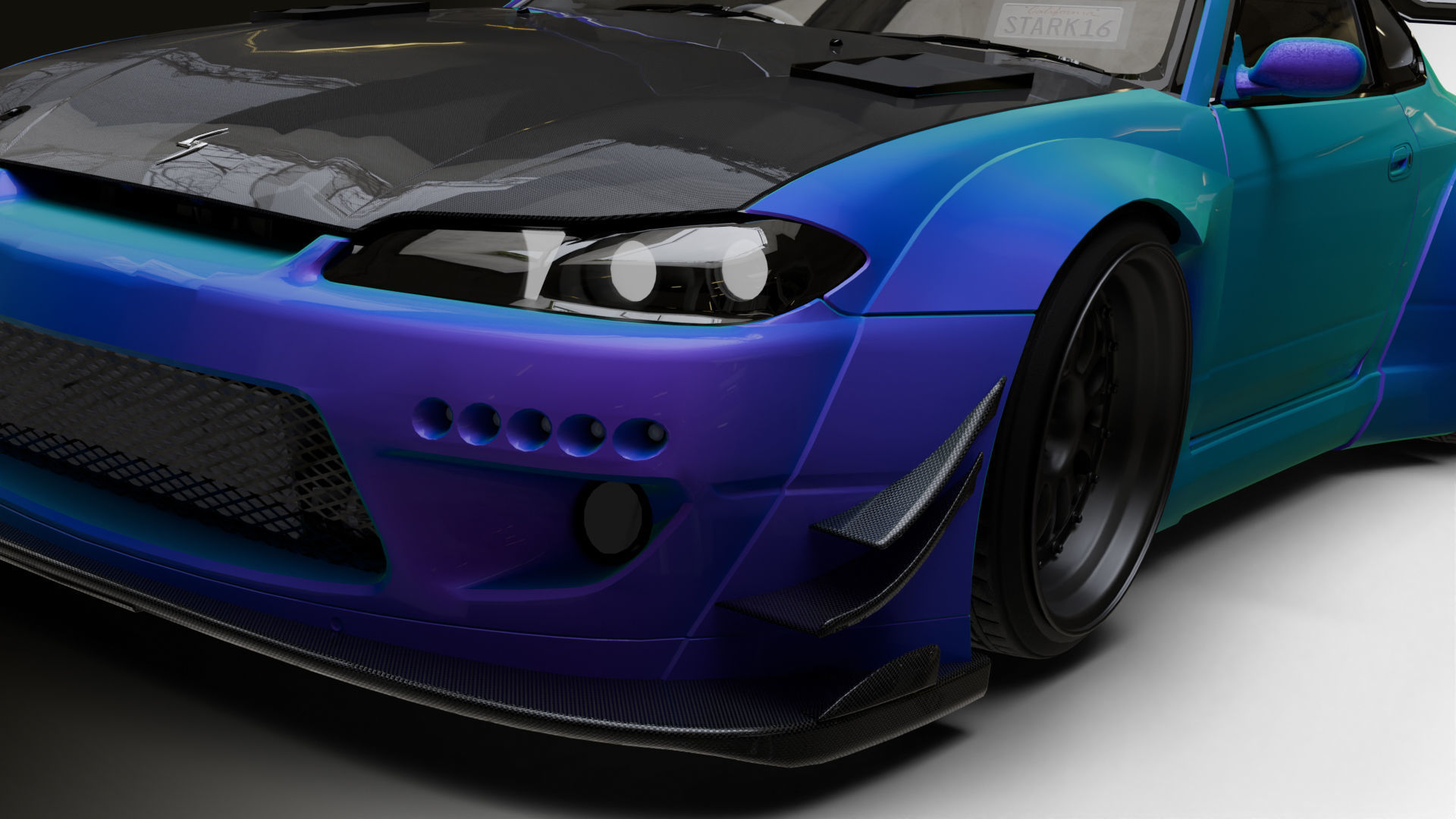 Nissan Silvia s15 Low-poly 3D model_8