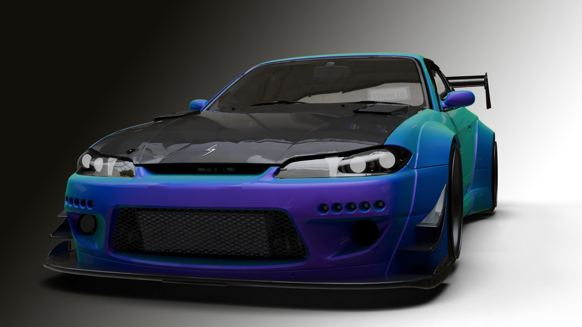 Nissan Silvia s15 Low-poly 3D model_1
