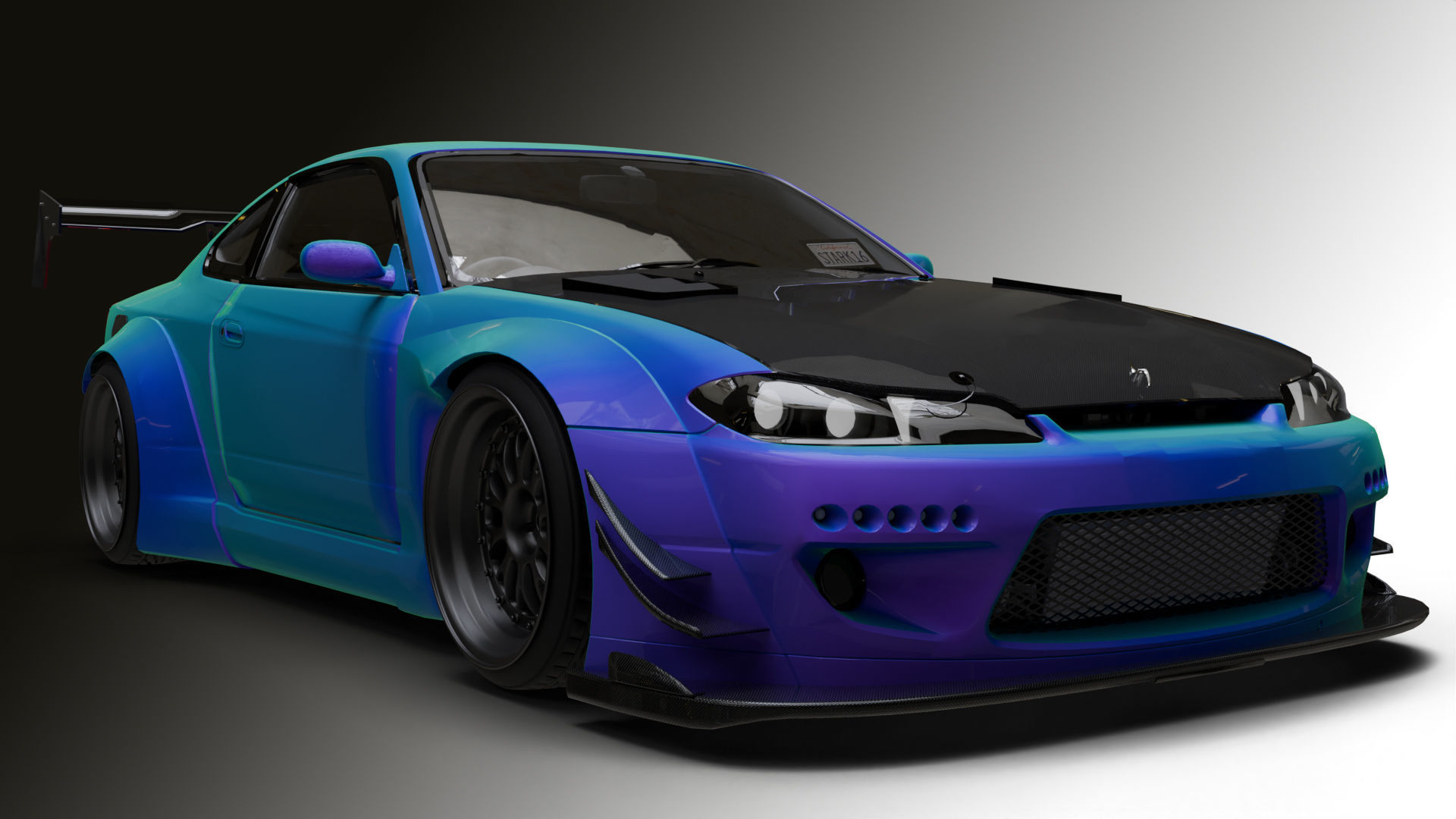 Nissan Silvia s15 Low-poly 3D model_2