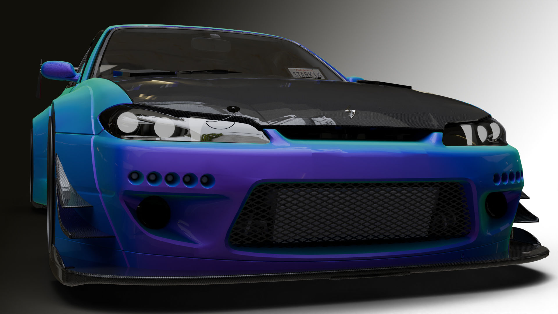 Nissan Silvia s15 Low-poly 3D model_15