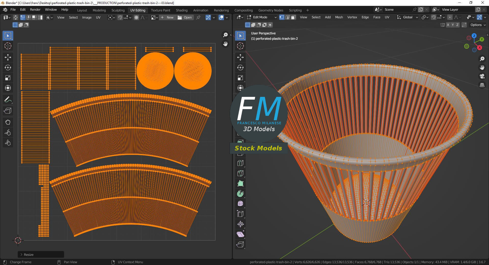 Perforated plastic trash bin 2 3D model_10
