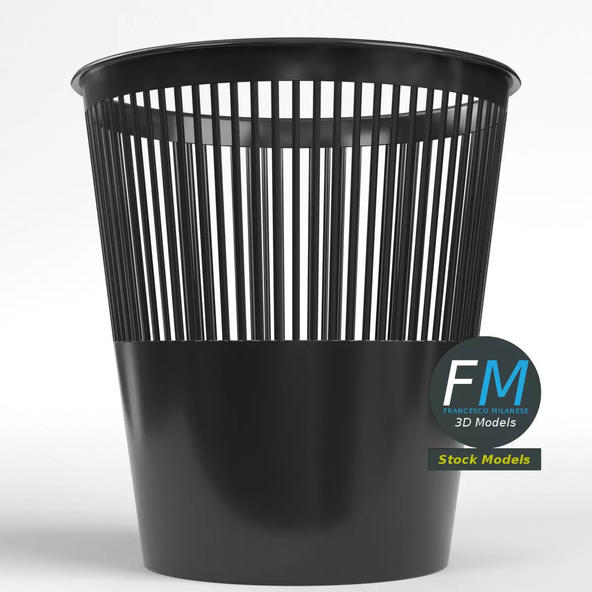 Perforated plastic trash bin 2 3D model_0