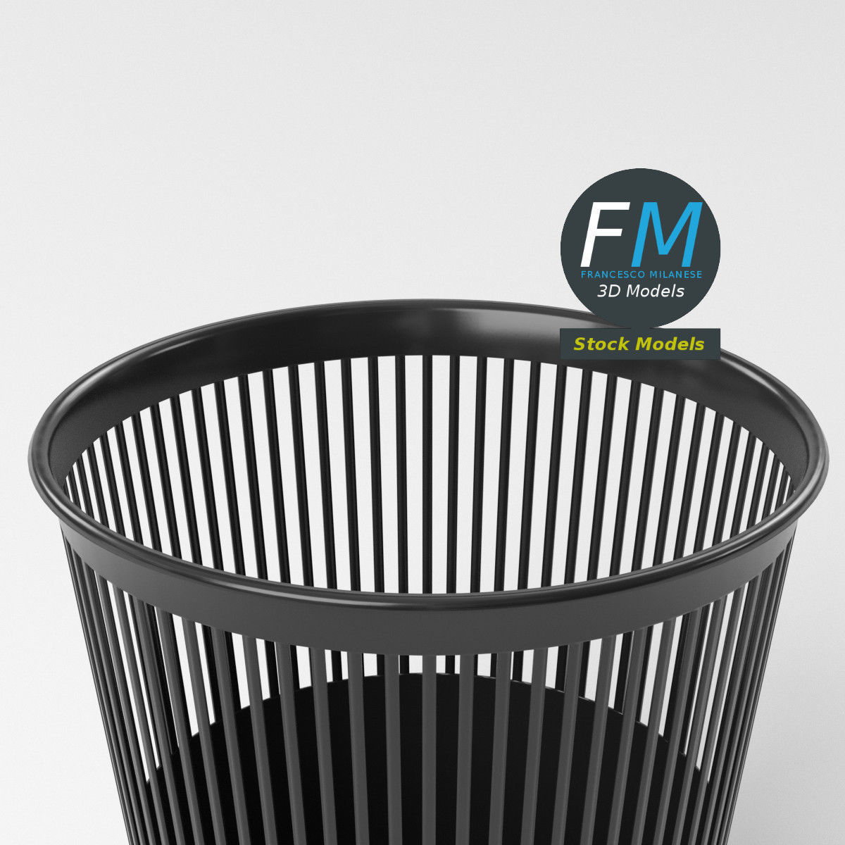 Perforated plastic trash bin 2 3D model_5