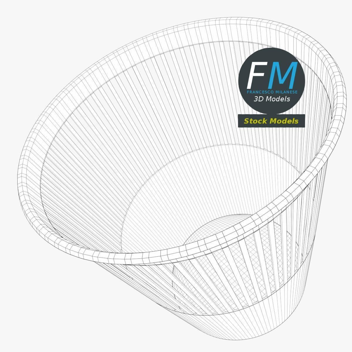 Perforated plastic trash bin 2 3D model_7