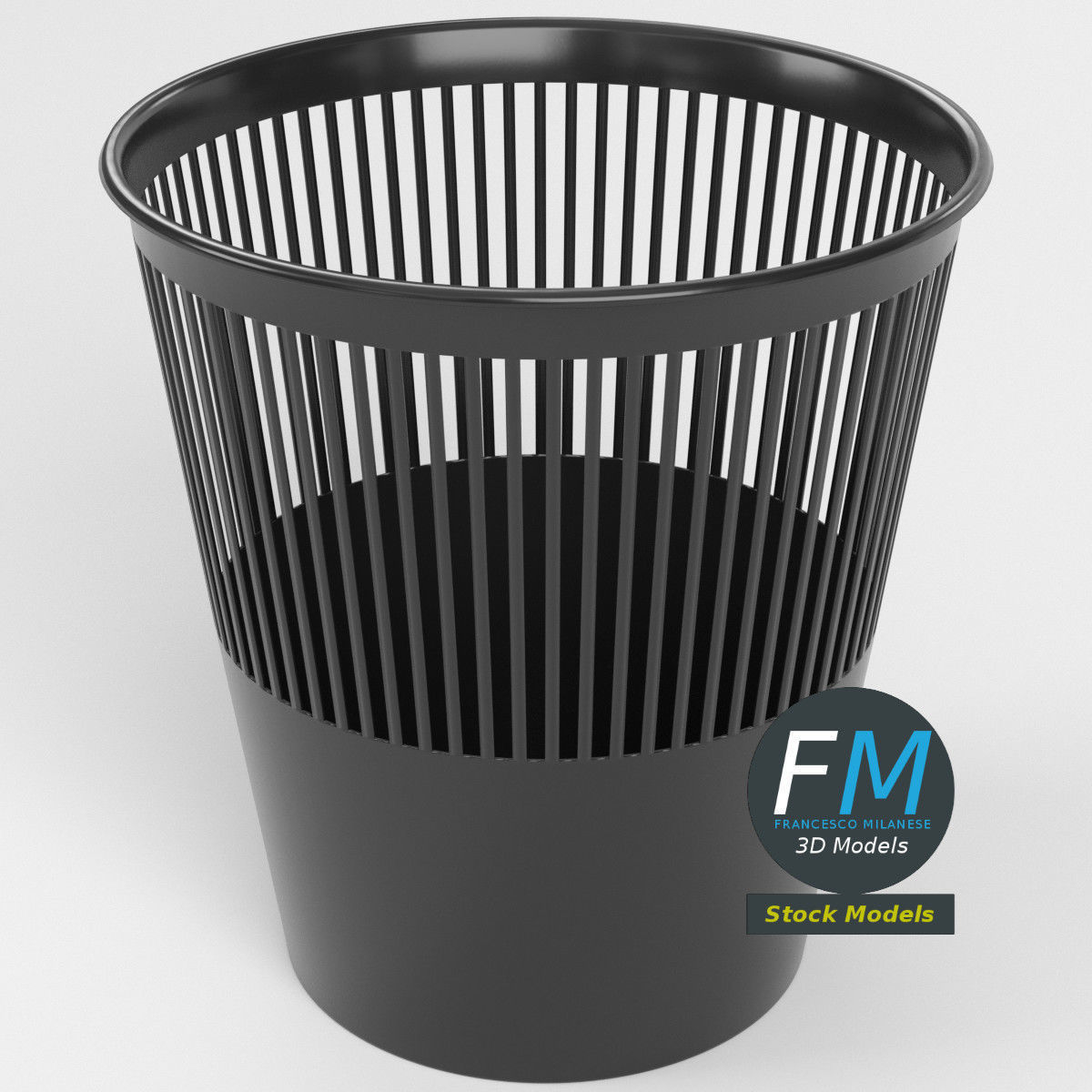 Perforated plastic trash bin 2 3D model_2