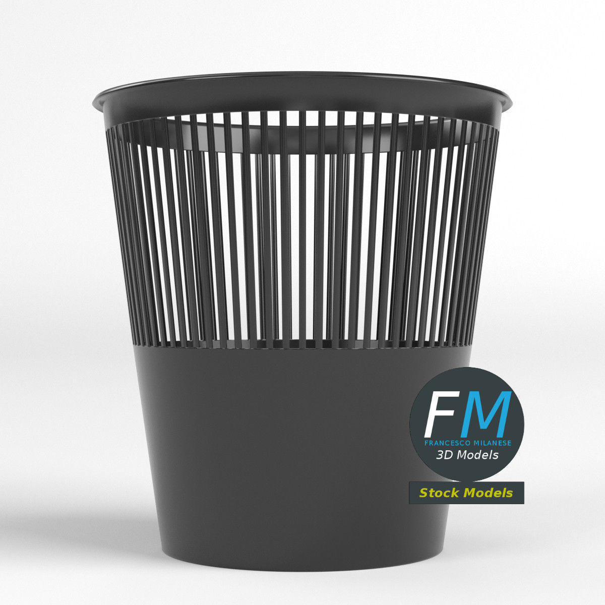 Perforated plastic trash bin 2 3D model_3