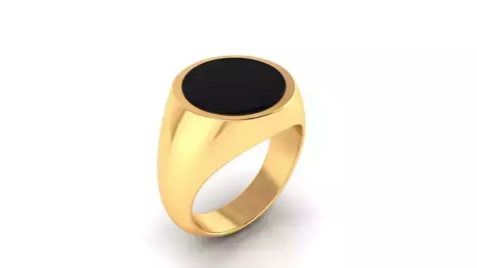 Ring M151 Mens little finger luxury rings with enamel onyx