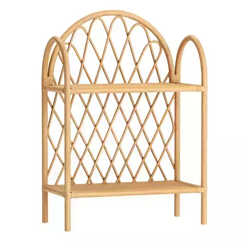 Rattan display shelf