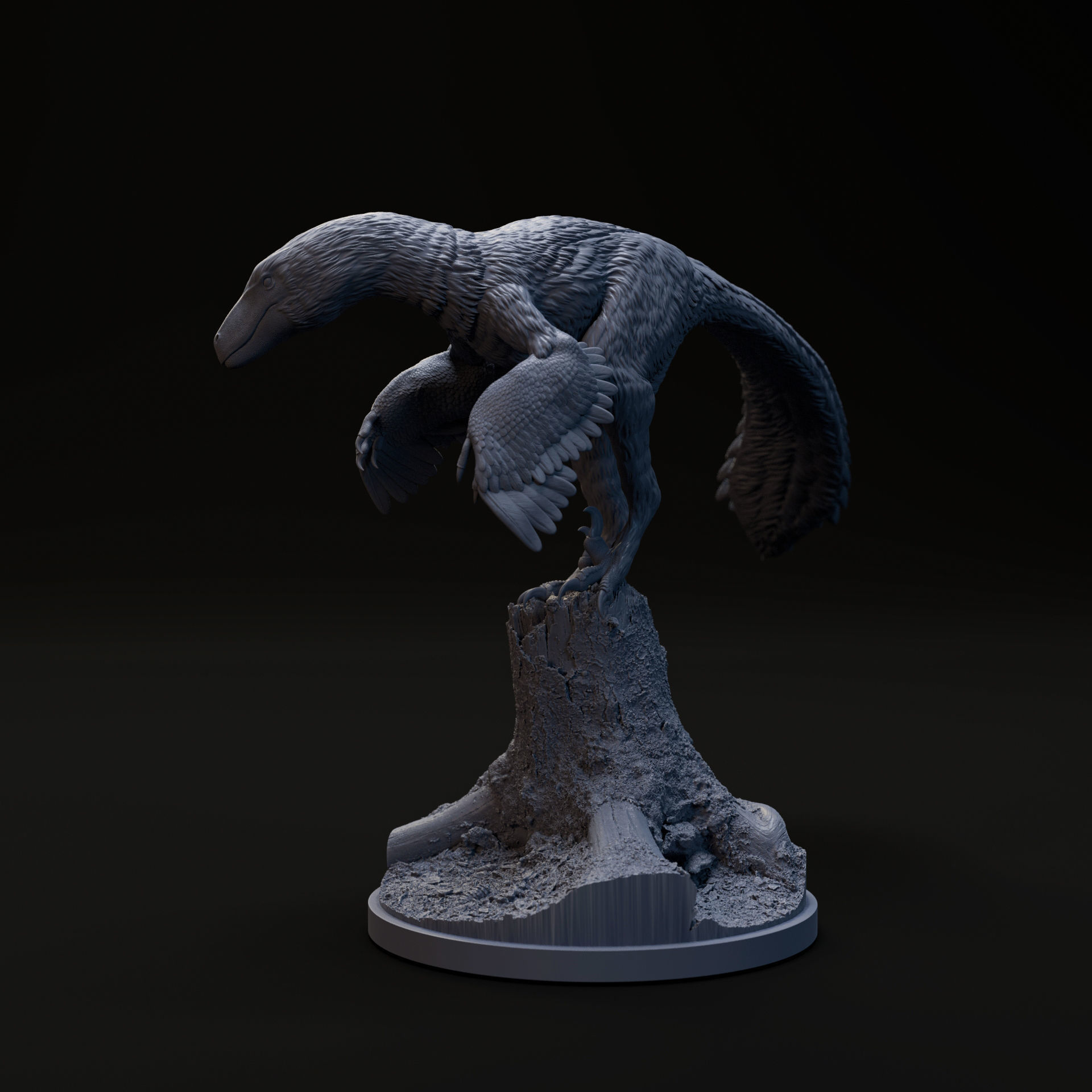 Dakotaraptor standing 1-35 scale pre-supported dinosaur 3D print model_3