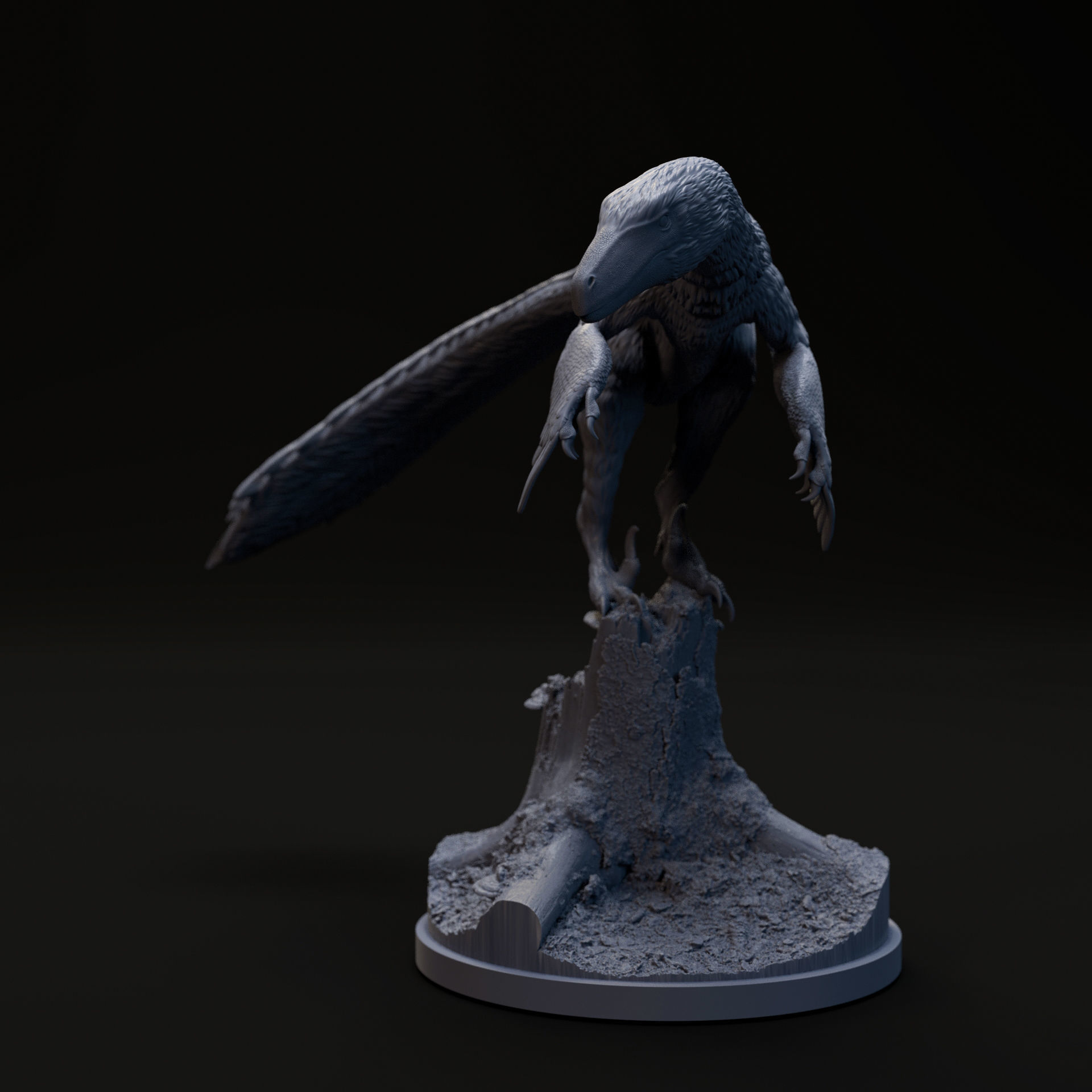 Dakotaraptor standing 1-35 scale pre-supported dinosaur 3D print model_1