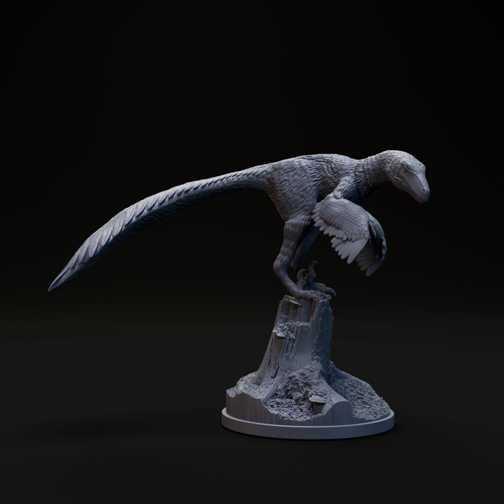 Dakotaraptor standing 1-35 scale pre-supported dinosaur 3D print model_2