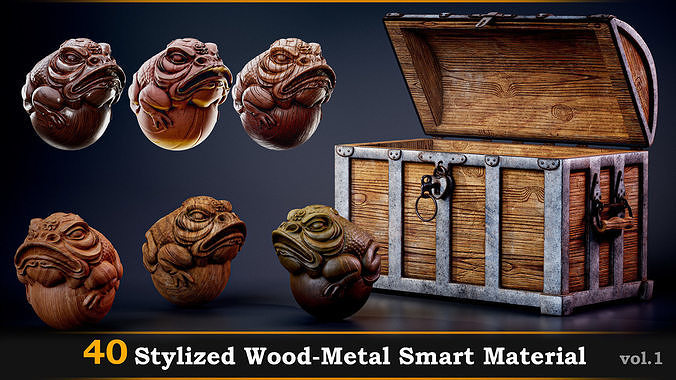 40 Stylized Wood-Metal Smart Material-  Tutorial Texture