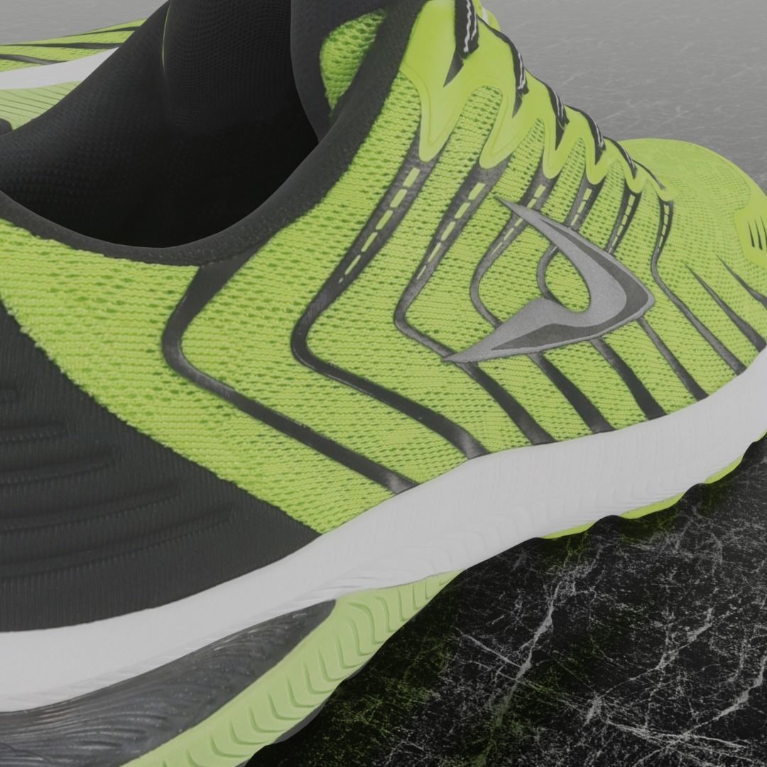 LD 3D SHOES - YELLOW Low-poly 3D model_11